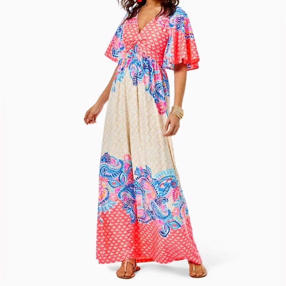 Lilly Pulitzer Minka Maxi Dress - Beach Bungalow Engineered - 0 - NWT